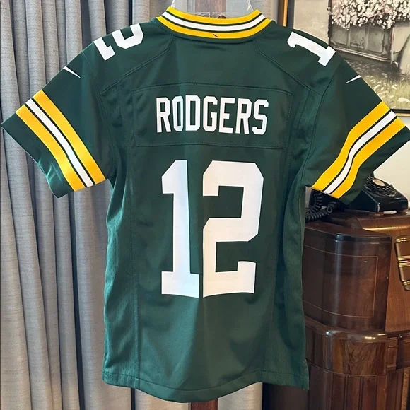 Youth size Small (8) Green and Gold Jersey with Number 12 New with tags - Picture 2 of 16